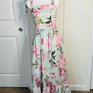 Floral Maxi Dress with Pink and Green  NWT SZ  S